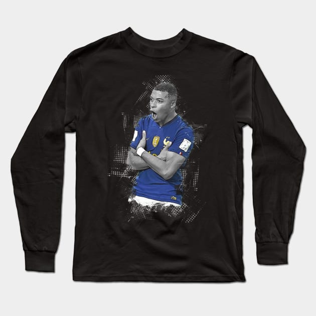 Kylian Mbappe Long Sleeve T-Shirt by San Creative